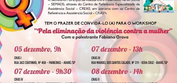 Workshop  “Pela eliminação da violência contra a mulher”